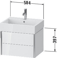 Duravit Waschtischunterbau XVIU 584 mm 2 Schubkästen Strukturmatte s-matt