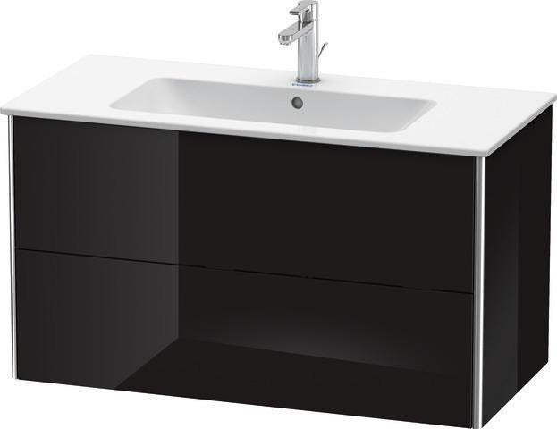 Duravit XSQUARE Waschtischunterbau 1010 mm s-matt mit 2 Schubkästen und Ahorn Innenausstattung