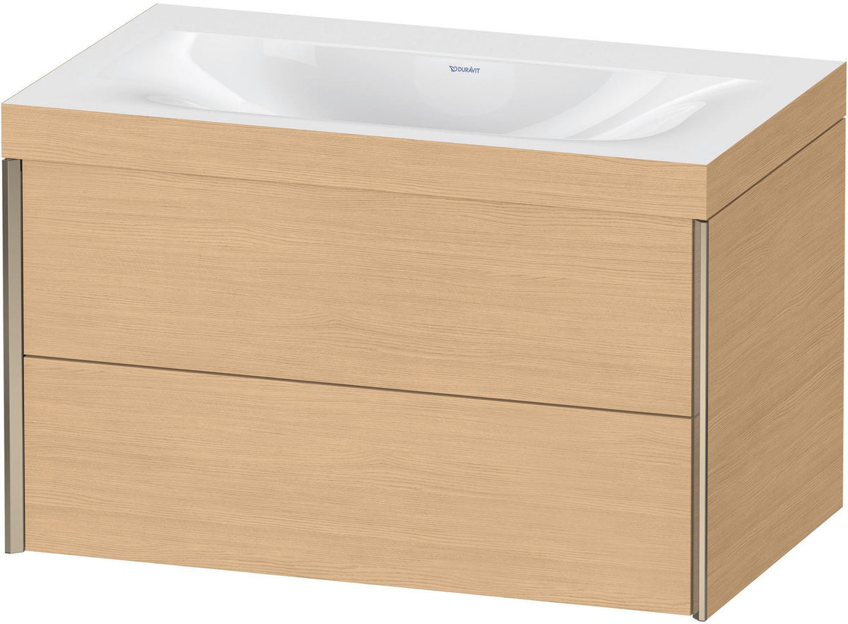 DURAVIT XViu c-bonded Waschtischset 800 mm wandhängend mit 2 Schubkästen und Tip-on-Technik