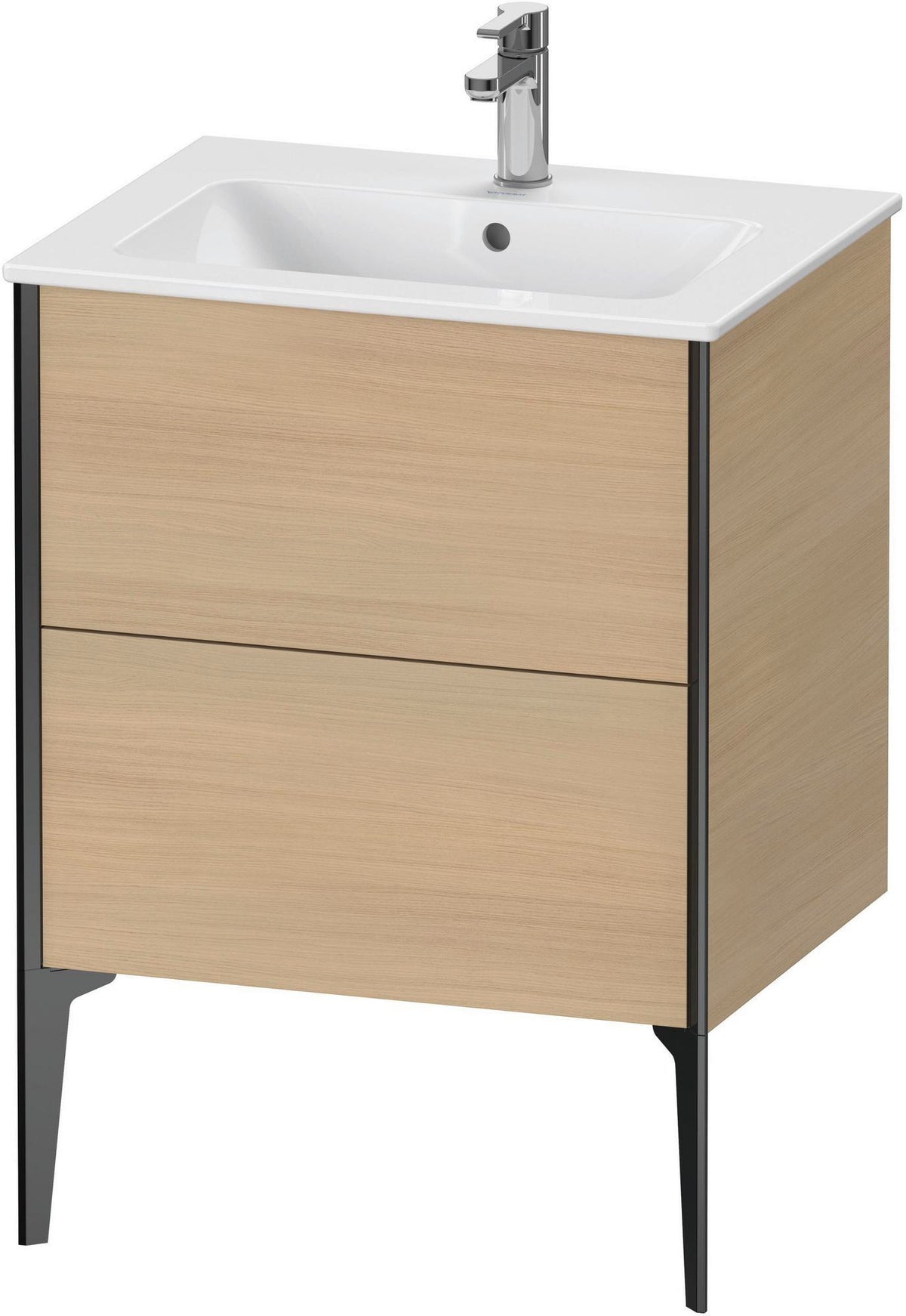 DURAVIT XViu Waschtischunterbau bodenstehend 610 mm, 2 Auszüge, weiß matt – Tip-On & Soft-Close