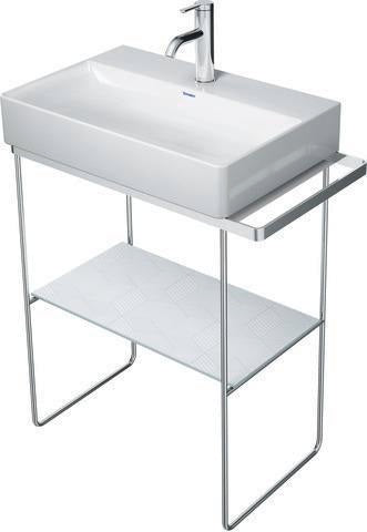 Duravit DuraSquare Metallkonsole höhenverstellbar mit Handtuchhalter links/rechts, Chrom