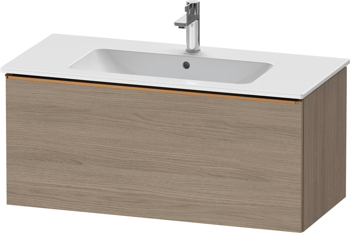 Duravit D-Neo Waschtischunterbau 1010 mm Eiche Terra Matt mit Auszug und Chromgriff