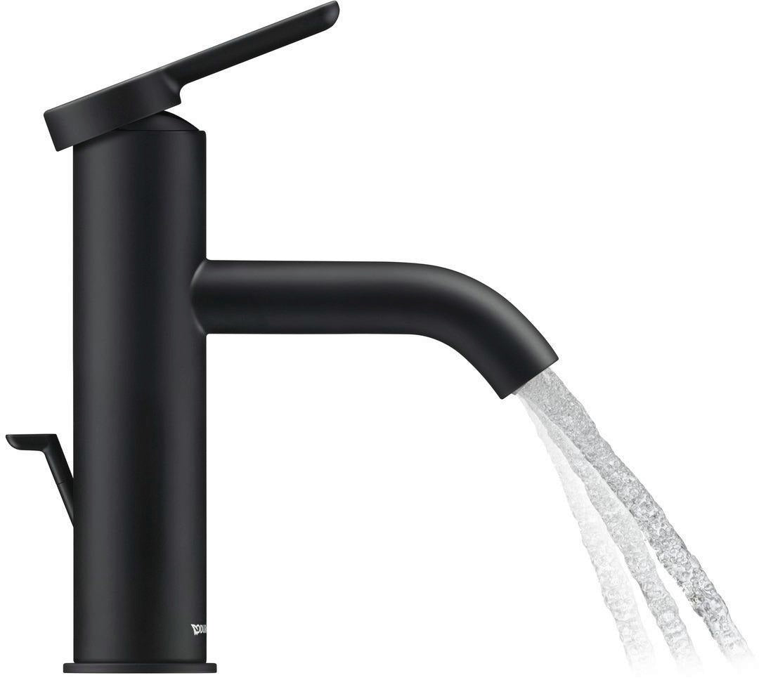 Duravit C.1 Einhebel-Waschtischmischer M mit Zugstange, Schwarz Matt