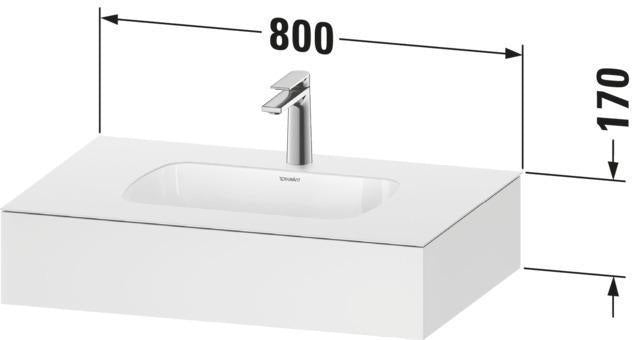 DURAVIT Qatego Einbauwaschtisch mit Konsole 800x550mm Weiß Hochglanz – Studio F. A. Porsche