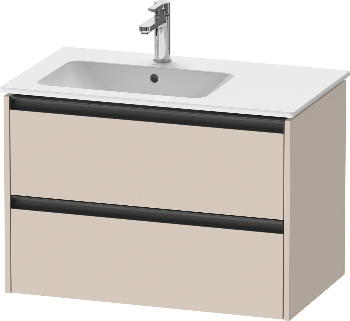 Duravit Ketho.2 Waschtischunterbau wandhängend 810 mm betongrau matt mit 2 Schubkästen
