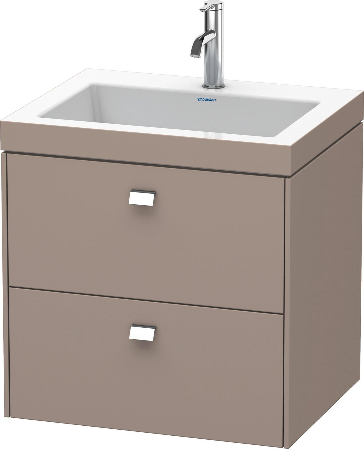 Duravit Brioso c-bonded Waschtischset 613x600x480 mm mit 2 Schubkästen, Chrom/Betongrau Matt