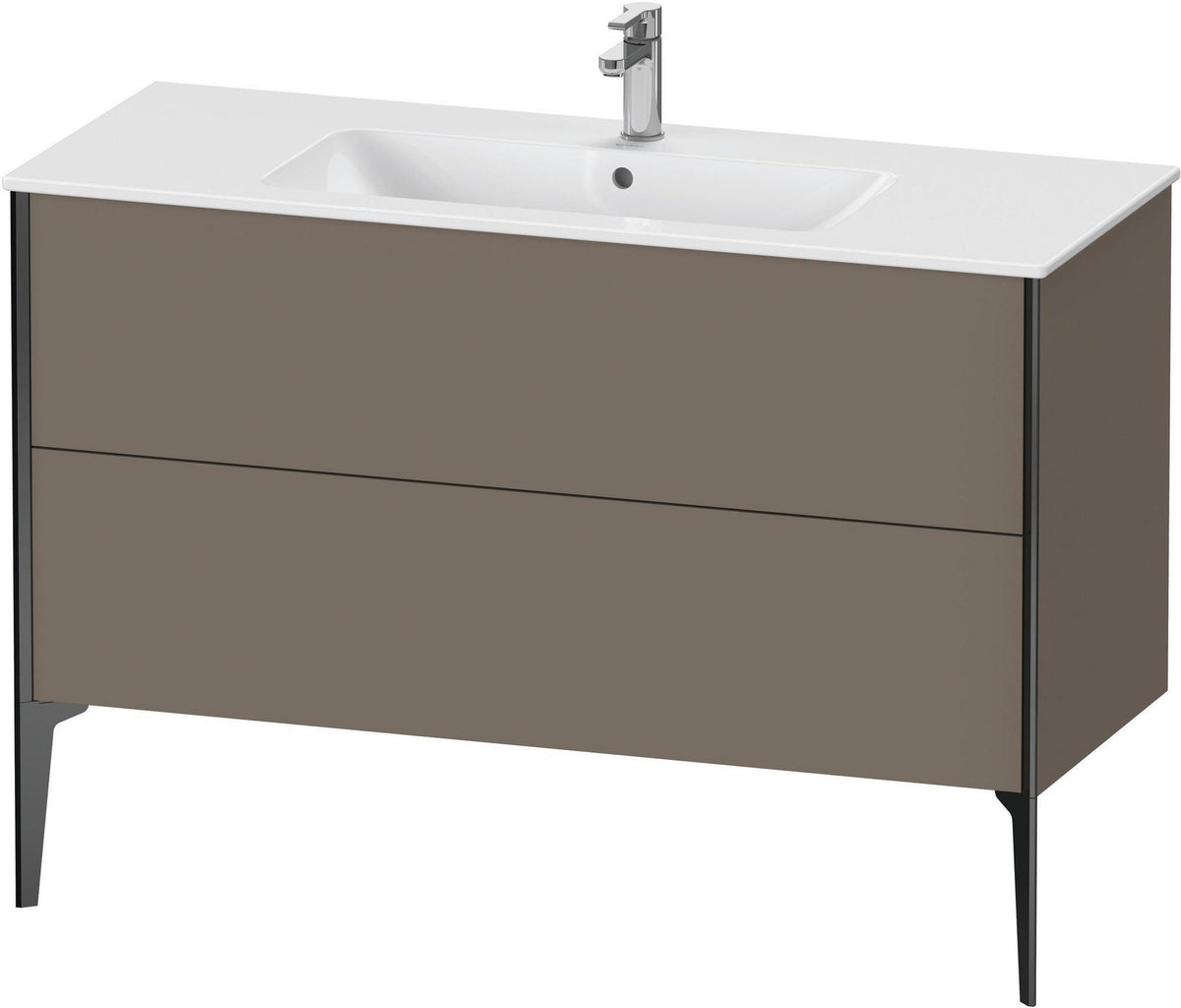 DURAVIT XViu Waschtischunterbau bodenstehend 1210 mm, 2 Auszüge, champagner matt/weiß matt