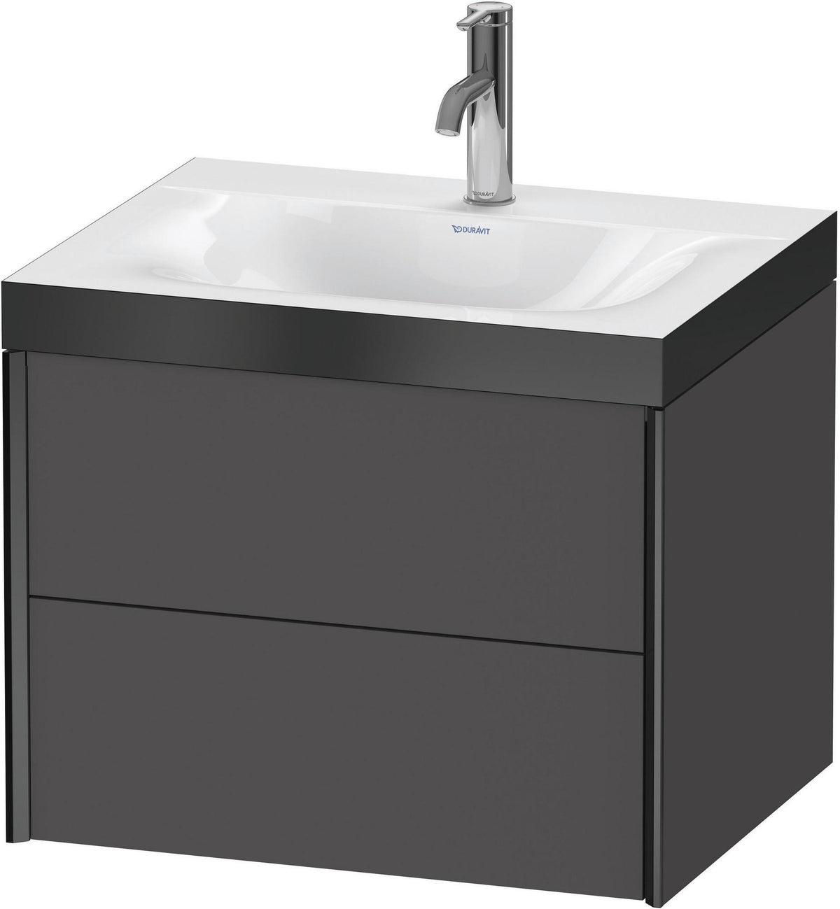 DURAVIT XViu c-bonded Waschtischunterbauset, 2 Schubkästen, 600 mm, schwarz matt