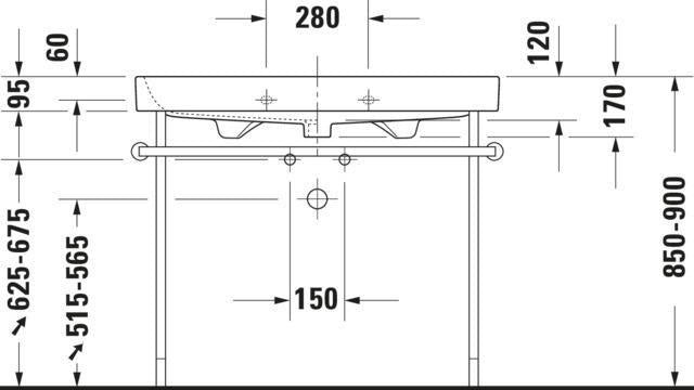 DURAVIT Möbelwaschtisch Happy D.2 1000 mm mit Überlauf und Hahnlochbank, weiß