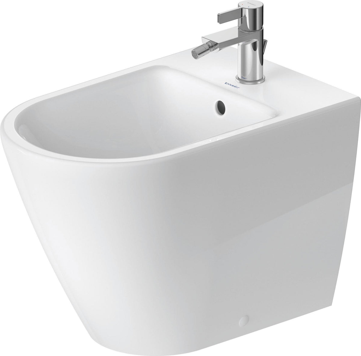DURAVIT D-Neo Stand-Bidet 580 mm Weiß mit Überlauf & Hahnlochbank, WonderGliss