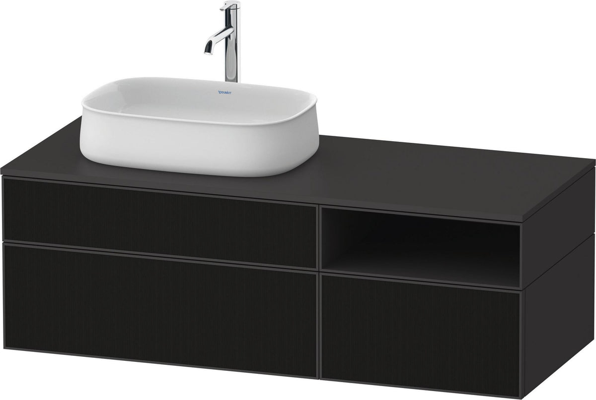 DURAVIT Zencha Konsolenwaschtischunterbau 1300 mm Eiche Anthrazit wandhängend