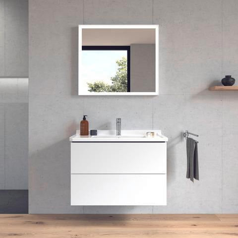 DURAVIT L-Cube Waschtischunterbau 820 mm taupe matt mit 2 Schubkästen und Tip-On-Technik