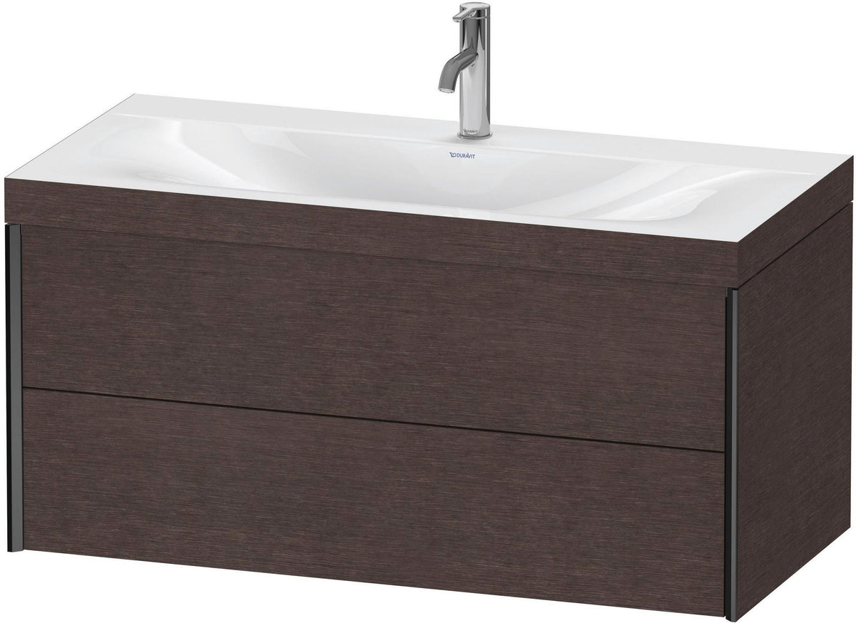 DURAVIT XViu Waschtischunterbauset 1000 mm, 2 Schubkästen, Eiche schwarz matt, c-bonded