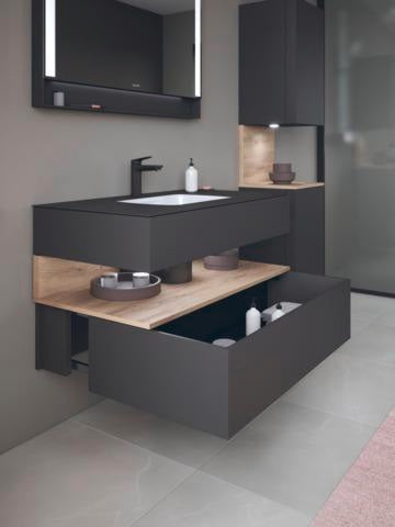 DURAVIT Qatego Einbauwaschtisch mit Konsolenwaschtischunterbau 1000 mm, 1 Auszug, antibakteriell