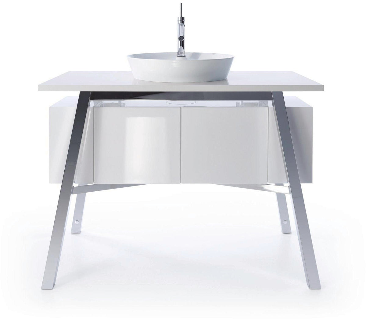 DURAVIT Cape Cod Aufsatzbecken 480 mm, Weiß Seidenmatt, mit Armatureninsel, ohne Überlauf