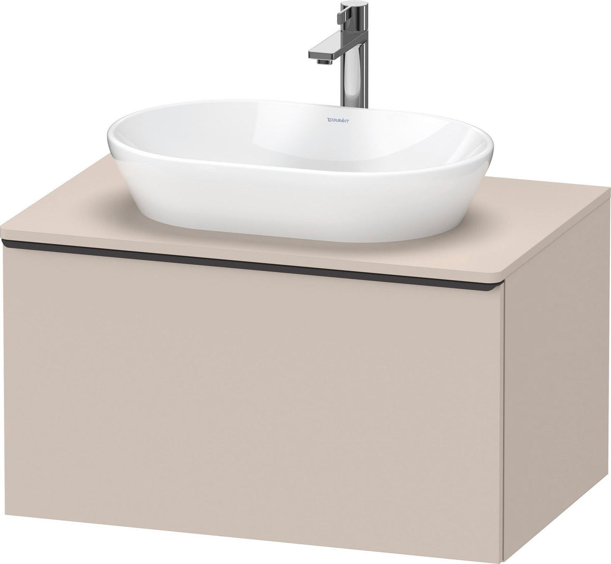 DURAVIT D-Neo Konsolenwaschtischunterbau 800 mm betongrau matt mit Bronze-Griff und Soft-Close-Auszug