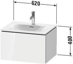 Duravit L-Cube Waschtischunterbau 620 mm weiß matt, 1 Auszug, wandhängend, Tip-On