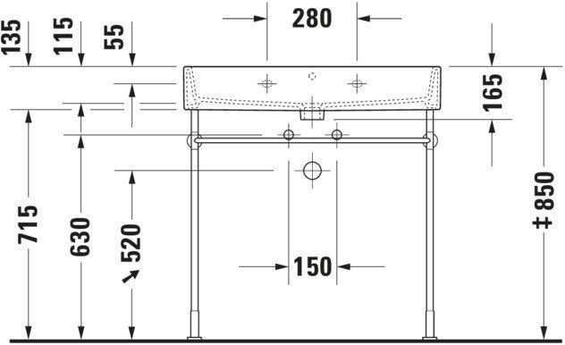 DURAVIT Vero Air Waschtisch 800 mm, weiß, mit Überlauf & Hahnlochbank