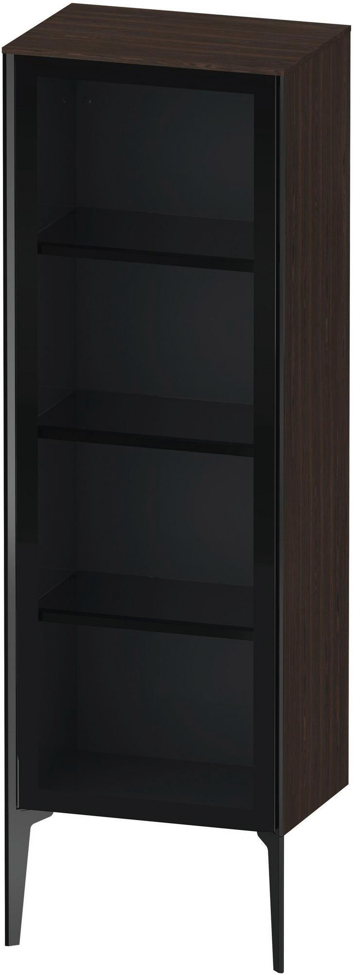 Duravit XViu Halbhochschrank mit Glastür 500 mm links, matt Nussbaum – Wandhängend