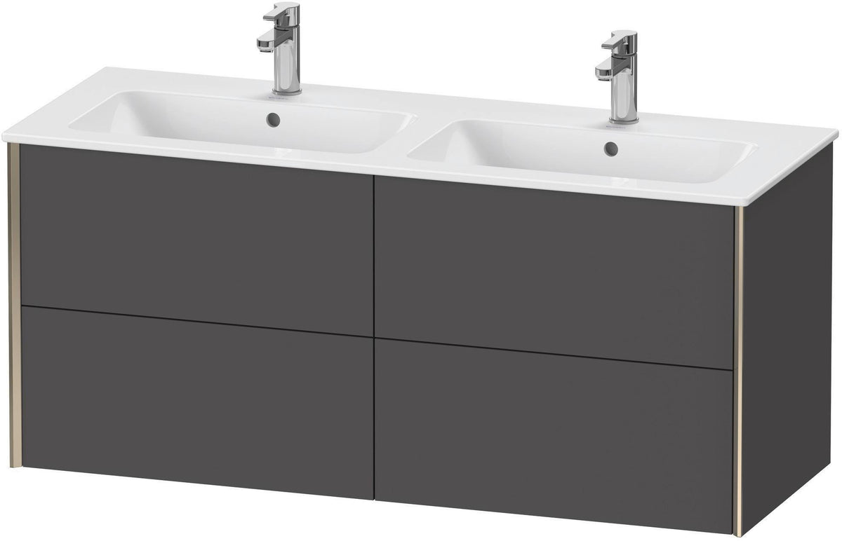 Duravit XViu Waschtischunterbau wandhängend 1280 mm, 4 Schubkästen, champagner matt/weiß matt