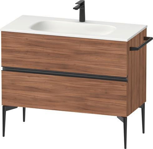 DURAVIT Sivida Waschtischunterbau 1010 mm Nussbaum mit 2 Schubkästen und Soft-Close