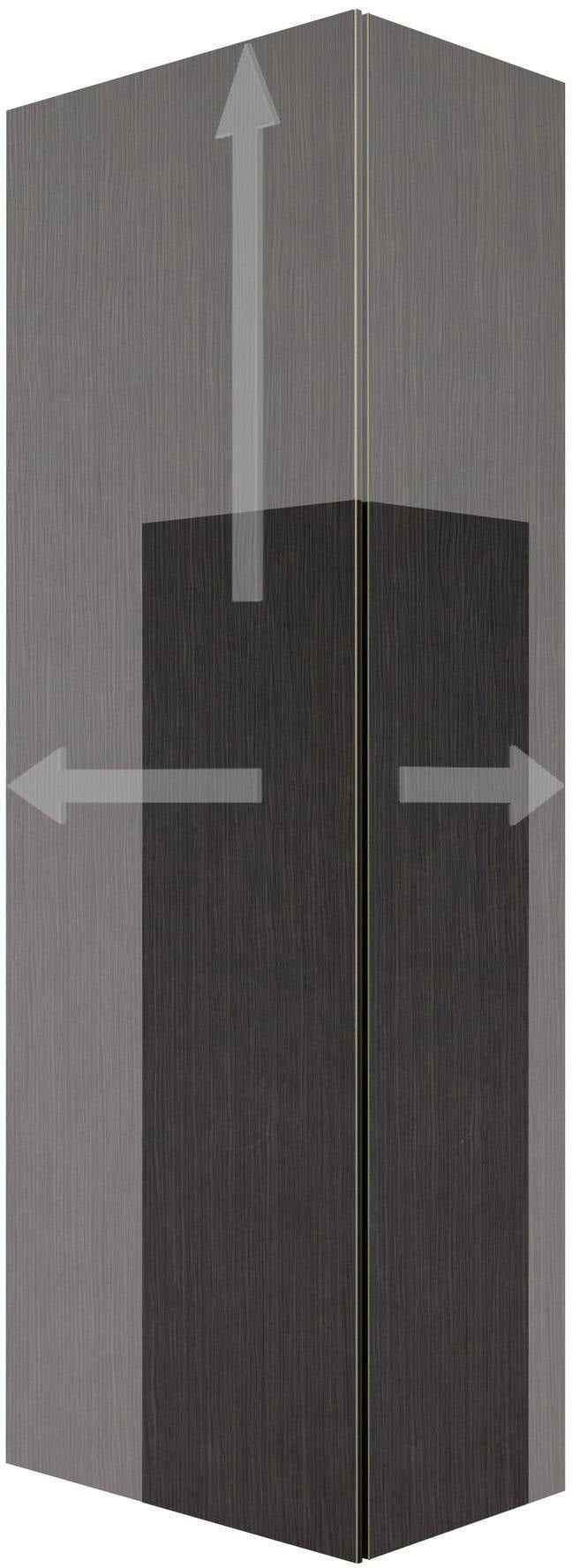 DURAVIT Hochschrank L-Cube 500 mm Eiche Schwarz – 1 Tür, 4 Glasböden, Soft-Close