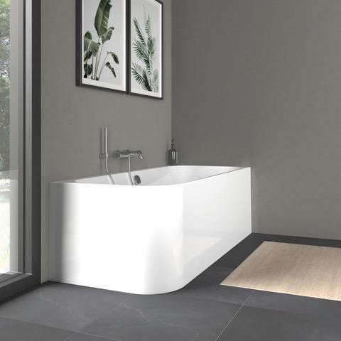 DURAVIT Happy D.2 Eckbadewanne 1800x800 mm weiß, Ecke rechts, 2 Rückenschrägen, mit Verkleidung & Fußgestell