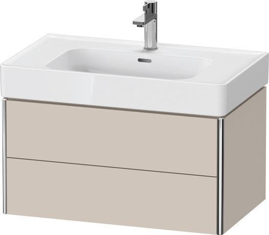 DURAVIT XSquare Waschtischunterbau 784 mm Taupe mit 2 Schubkästen und Tip-on Technik
