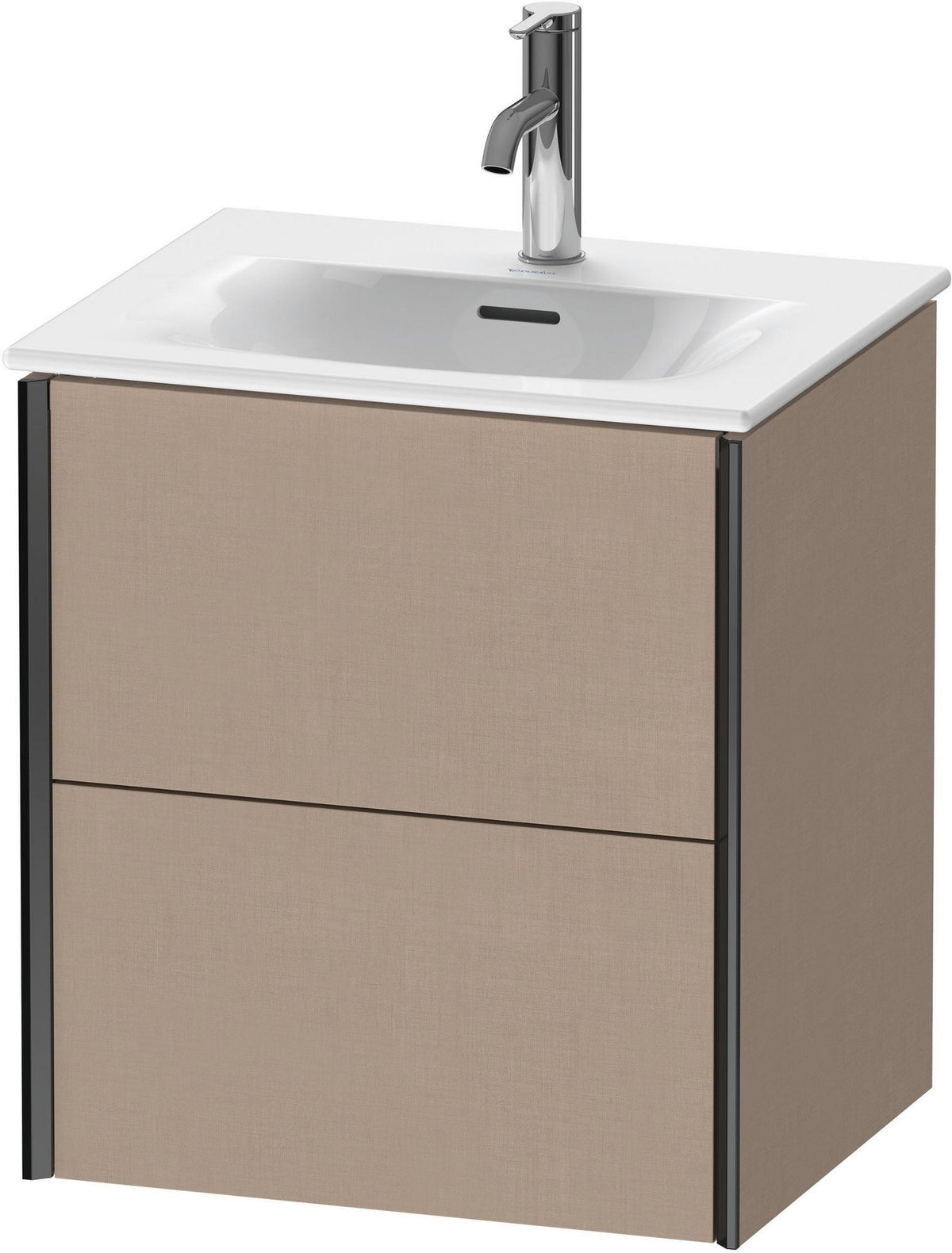 Duravit XViu Waschtischunterbau wandhängend 557 mm, 2 Schubkästen, champagner matt/leinen