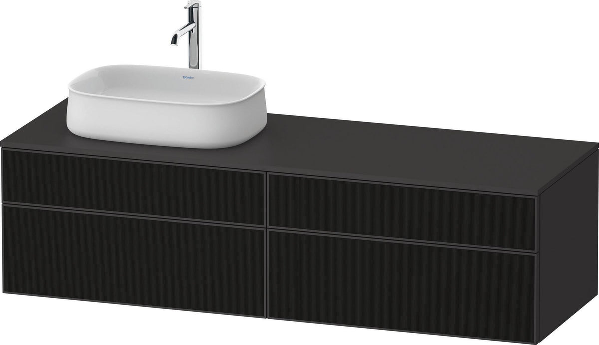 DURAVIT Zencha Konsolen-Waschtischunterbau 1600 mm Eiche Anthrazit mit 2 Auszügen & Tip-on