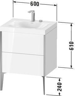 DURAVIT XViu c-bonded Waschtischunterbauset 610x600x480 mm, 2 Auszüge, champagner matt / dolomiti grey