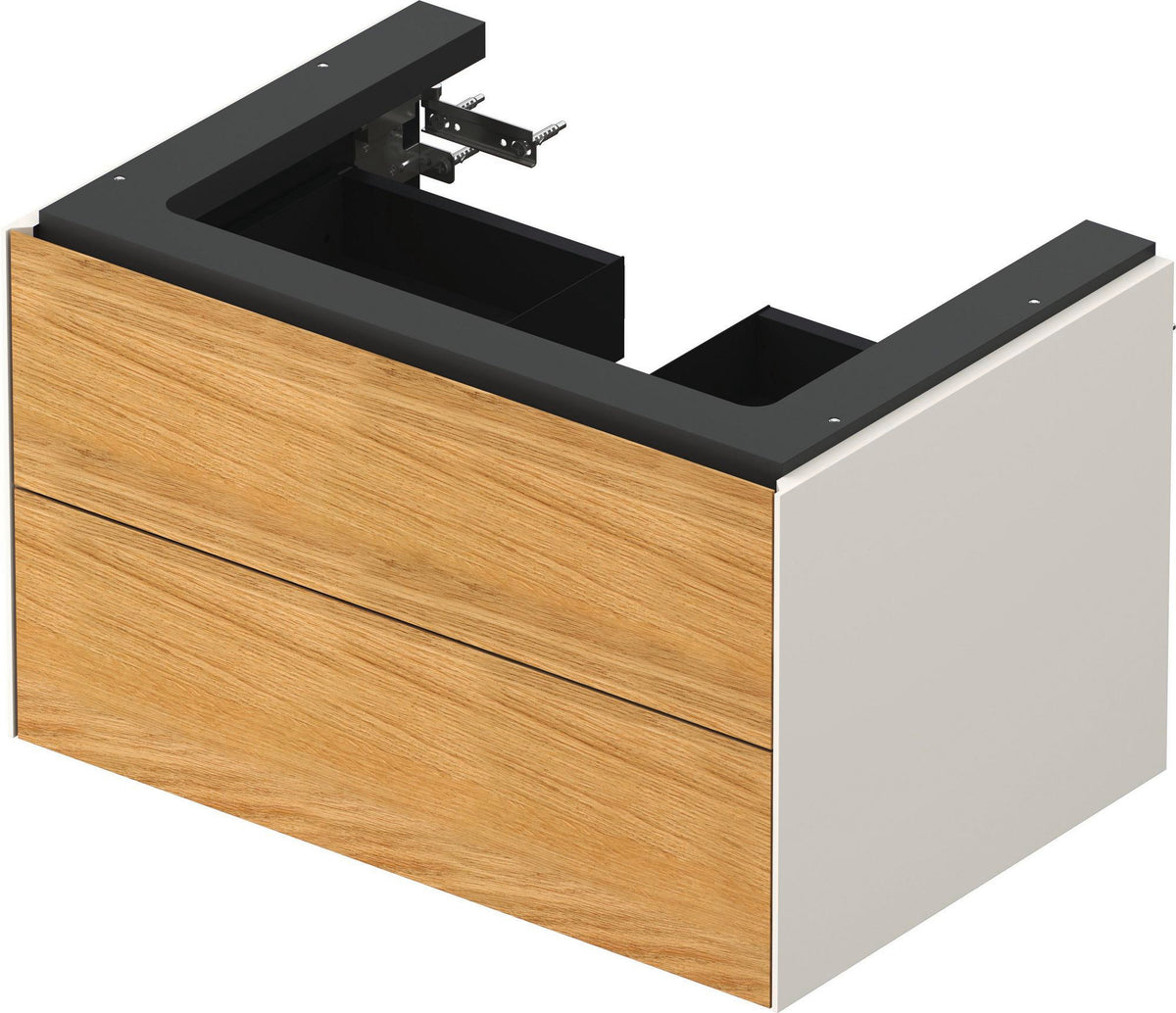 DURAVIT White Tulip Waschtischunterbau 684 mm, 2 Schubkästen, Nussbaum/Taupe HGL