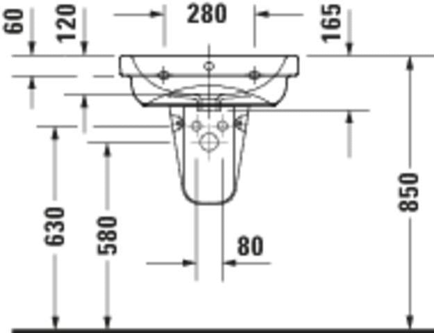 Duravit D-Code Waschtisch 550x430mm weiß mit Überlauf und HygieneGlaze