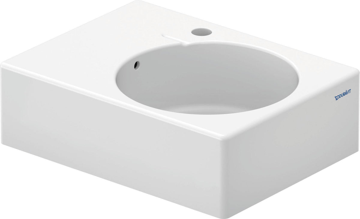 Duravit Design Classics Waschtisch 615 mm, Becken links, mit Überlauf und Hahnlochbank