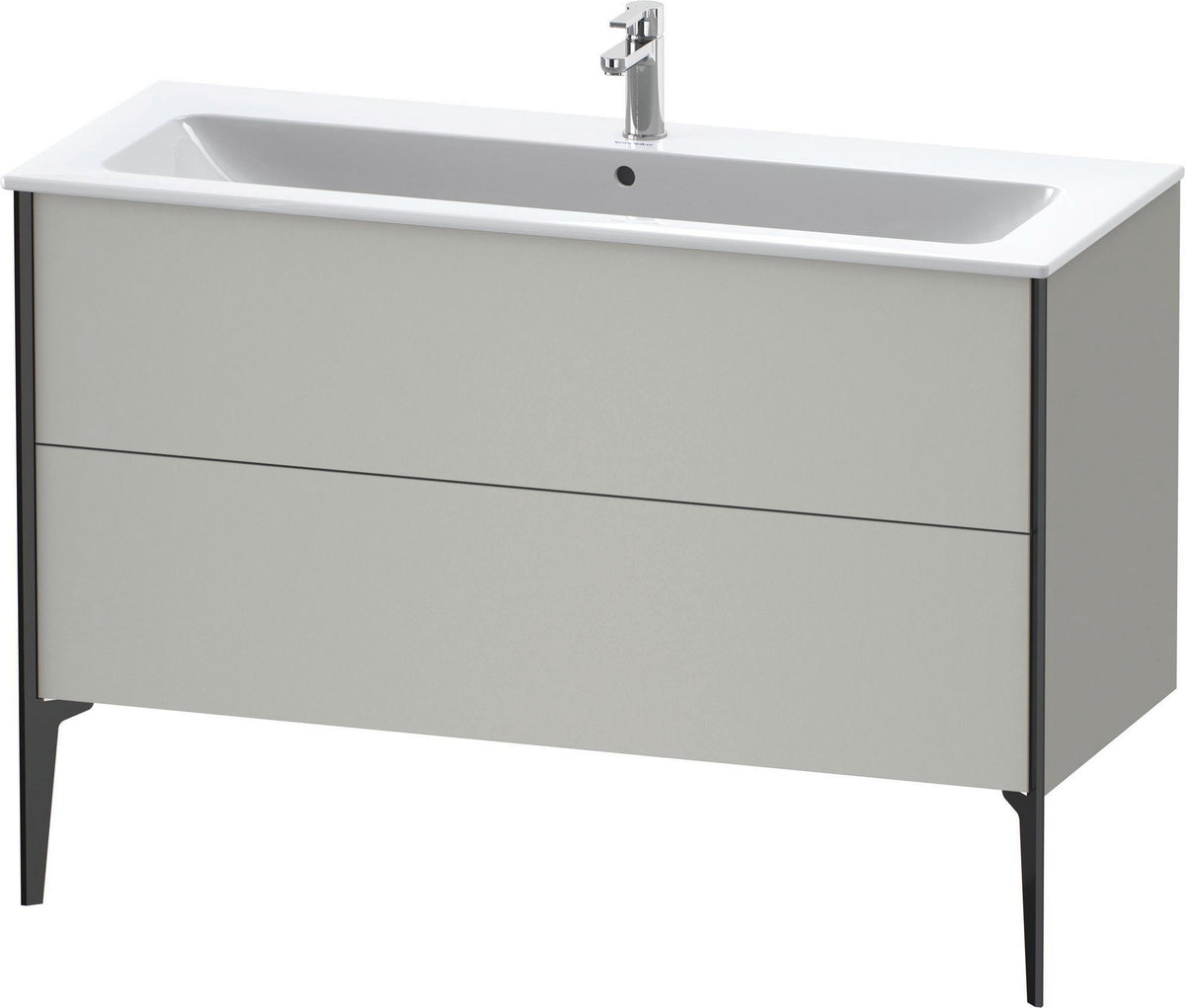 DURAVIT XViu Waschtischunterbau bodenstehend 1210 mm, 2 Auszüge, champagner matt/weiß matt