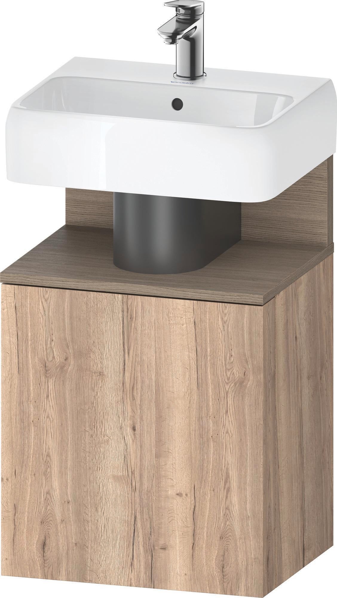 DURAVIT Qatego Waschtischunterbau 440 mm Eiche Terra Matt mit Tip-On-Technik und weißer Nische