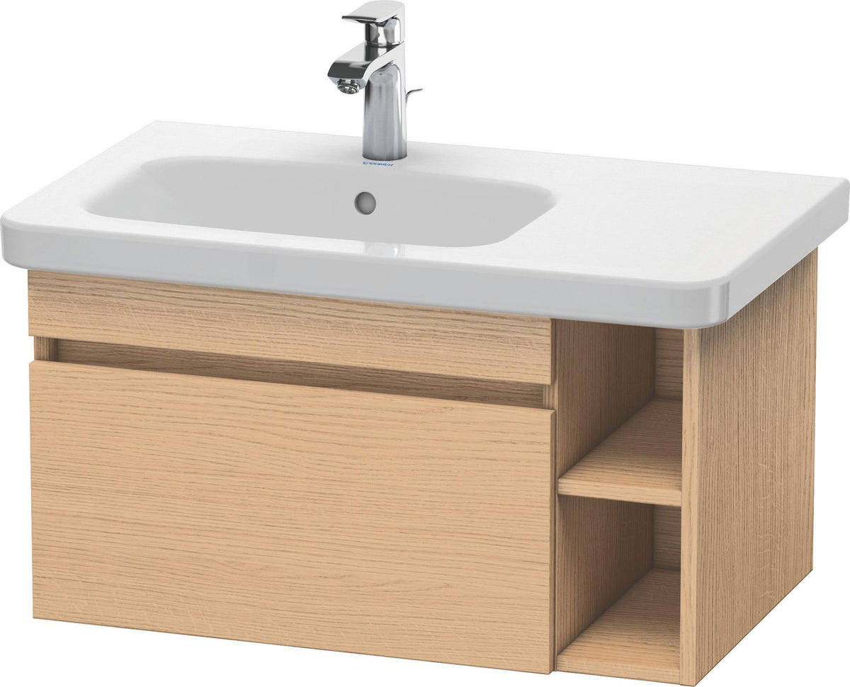 DURAVIT DuraStyle Waschtischunterbau 730 mm betongrau matt – wandhängend mit 1 Auszug & 2 offenen Fächern
