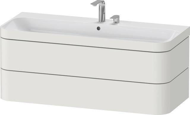 Duravit Waschtischset Happy D.2 Plus 2 Schubkästen 1175 mm eiche hell taupe supermatt