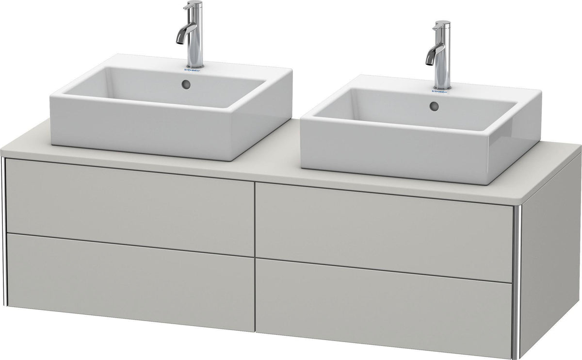 DURAVIT XSquare Waschtischunterbau 1400 mm, 4 Schubkästen, wandhängend, Betongrau Matt