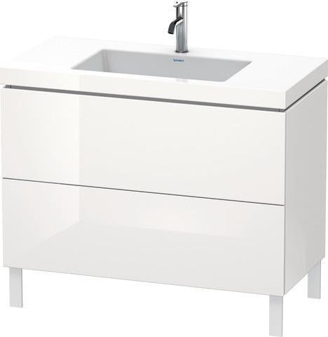 Duravit L-Cube Waschtischset 1000x480mm mit Vero Air Möbelwaschtisch, 2 Auszüge, 1 Hahnlochbank, seidenmatt
