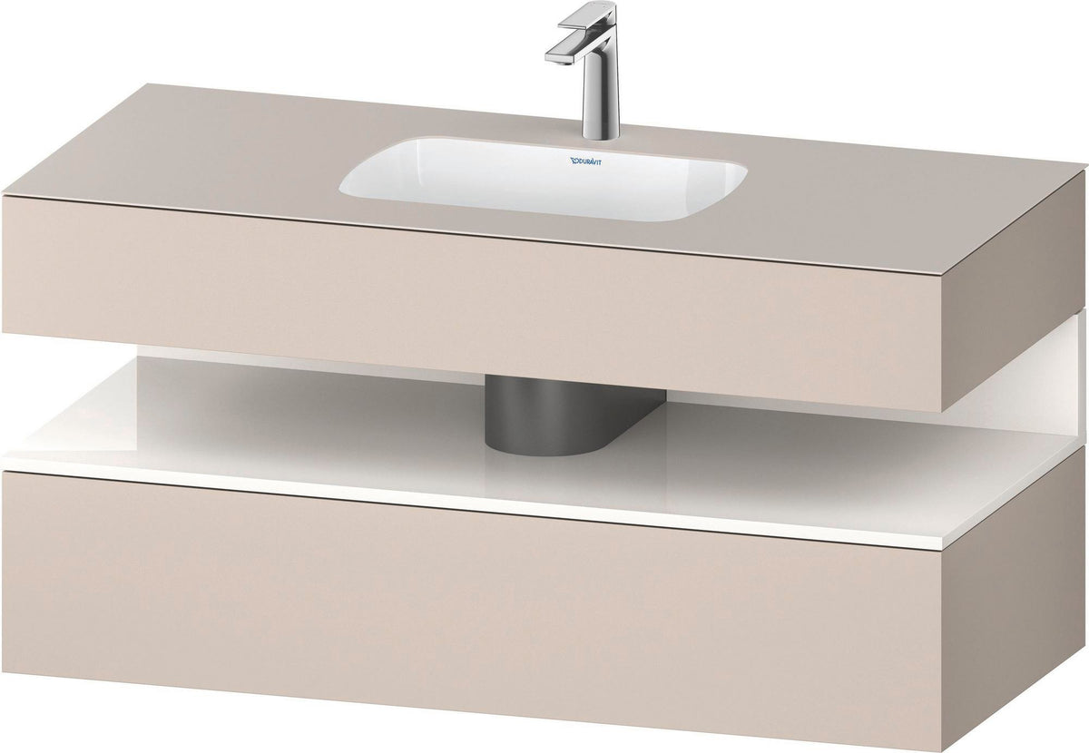 DURAVIT Qatego Studio F. A. Porsche Einbauwaschtisch mit Konsolenwaschtischunterbau 1200 mm Weiß Matt