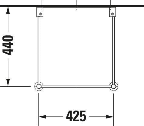 DURAVIT Metallkonsole Starck 3 höhenverstellbar Chrom für Waschtisch 030348