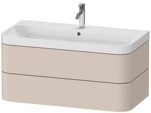 Duravit Waschtischset Happy D.2 Plus 975x490mm ein Hahnloch taupe supermatt