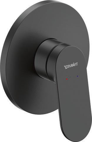DURAVIT Wave Einhebelmischer Unterputz Set – Fertigmontageset Schwarz Matt, Keramikmischsystem