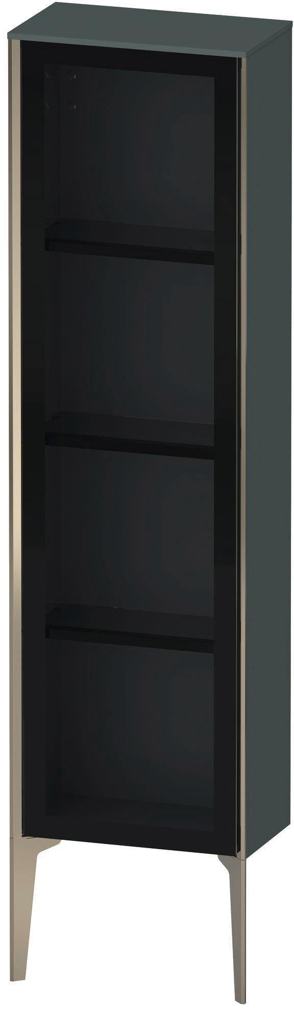 DURAVIT XViu Halbhochschrank 1330 mm mit Glastür rechts, champagner matt/weiß hochglanz