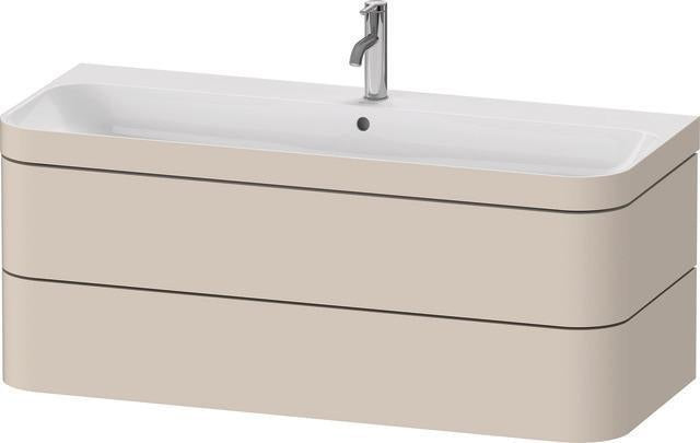Duravit Waschtischset Happy D.2 Plus 2 Schubkästen 1175 mm eiche hell taupe supermatt