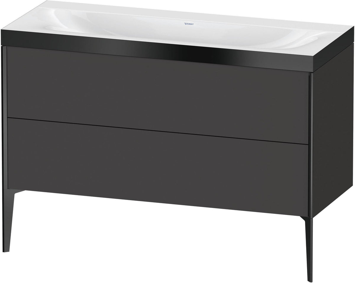 DURAVIT XViu c-bonded Waschtischunterbauset 1200 mm, 2 Auszüge, anthrazit, bodenstehend