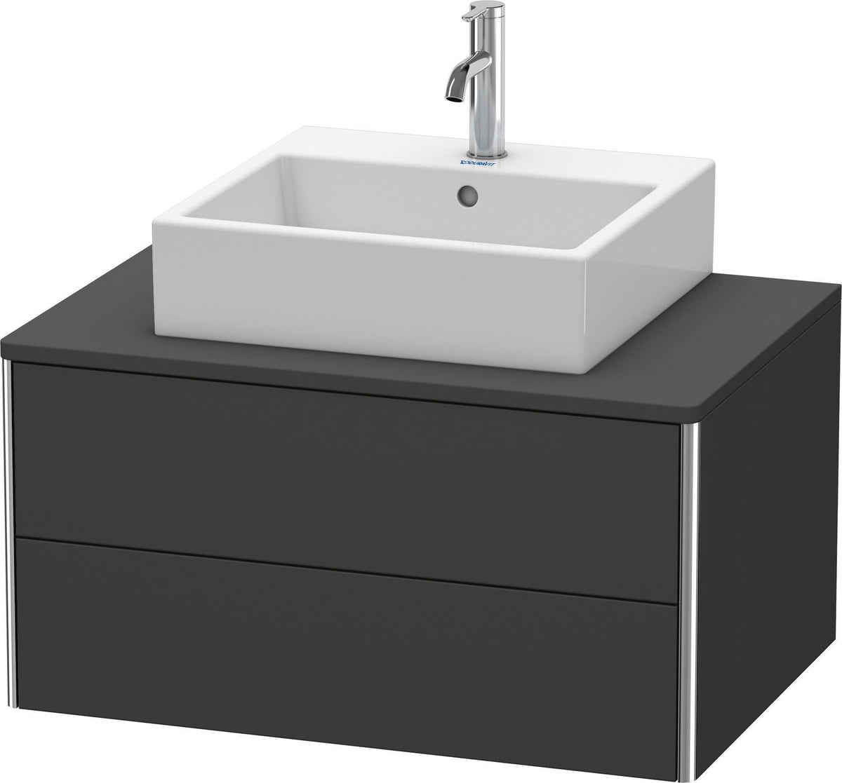 DURAVIT XSquare Waschtischunterbau 800 mm wandhängend Graphit Supermatt 2 Schubkästen