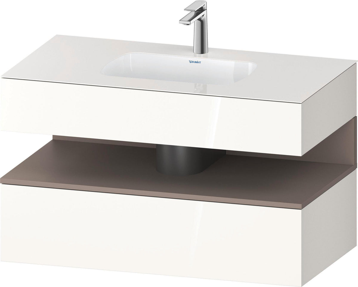 DURAVIT Qatego Einbauwaschtisch mit Konsolenwaschtischunterbau 1000 mm, 1 Auszug, antibakteriell