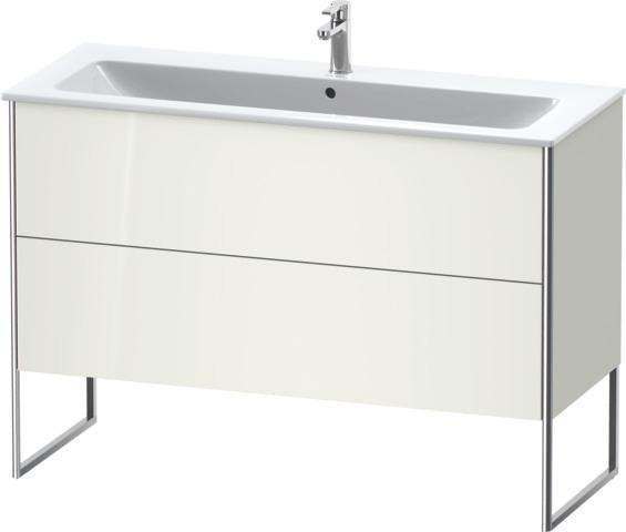 Duravit XSquare Waschtischunterbau 1210 mm mit zwei Auszügen in Außenfarbe Taubenblau matt